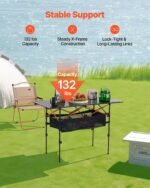 Folding Portable Camping Table Aluminum Outdoor Picnic Roll Up Table Storage Bag - Image 5
