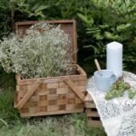 Chinese Fir Woven Picnic Basket With Lid - Image 4