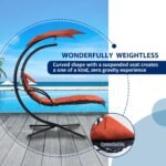 Hanging Chaise Lounger With Removable Canopy, Outdoor Swing Chair With Built-in Pillow, Hanging Curv - Image 5