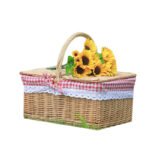 Outdoor Picnic Basket Wicker Hand Basket With Cover - Image 4