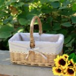 Outdoor Picnic Basket Wicker Hand Basket With Cover - Image 6