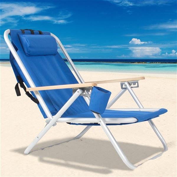 1875467392562499584.jpg Single Beach Chair In Blue - Image 1