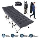 1Pc Folding Camping Cot Portable Sleeping Camping Bed Collapsible Travel Camp Cots Guest Bed Cot With 2-Sided Soft Pad 440LBS Max Load - Image 2