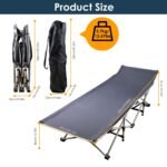 1Pc Folding Camping Cot Portable Sleeping Camping Bed Collapsible Travel Camp Cots Guest Bed Cot With 2-Sided Soft Pad 440LBS Max Load - Image 5