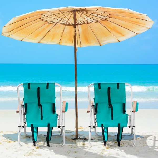 1943857649280094208.jpg 2pcs 23X21.7X31.5in Mint Green Beach Chair - Image 1