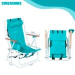 2pcs 23X21.7X31.5in Mint Green Beach Chair - Image 4