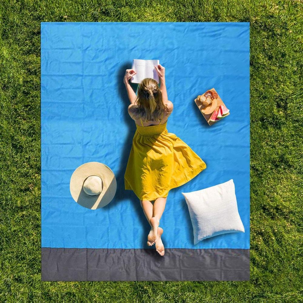 2013742481189.jpg Portable Waterproof Picnic Mat Beach Mat Pocket Blanket - Image 1