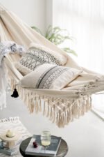 Large 2 Person Hammock Boho Style Brazilian Macrame Fringed Deluxe Double Hammock Net Swing Chair Indoor Hanging Swing - Image 9