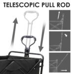 Garden Cart Foldable Pull Wagon Hand Cart Garden Transport Cart Collapsible Portable Folding Cart - Image 4