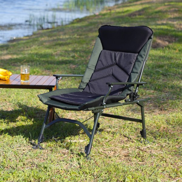 349c46f8-a3fd-4659-939e-4d7b8e549588.jpg Camping Lounge Chair, Portable Folding Recliner With Adjustable Backrest, Suitable For Indoor And Outdoor Camping, Beach Hiking, Fishing - Image 1