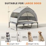 Elevated Dog Bed With Removable Canopy, Portable Outside Raised Pet Cot With Cooling Pad, Storage Bag, 42 X 30 X 37 - Image 3