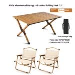 Aluminum Alloy Outdoor Foldable Egg Roll Table Portable Camping Picnic Chair - Image 8