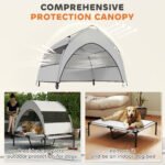 Elevated Dog Bed With Removable Canopy, Portable Outside Raised Pet Cot With Cooling Pad, Storage Bag, 42 X 30 X 37 - Image 5