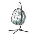 Egg Chair With Stand Indoor Outdoor Swing Chair Patio Wicker Hanging Egg Chair Hanging Basket Chair - Image 3