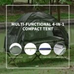 Folding Camping Cot For Adults All-in-One Elevated Tent With Sleeping Bag Thick Air Mattress Portable Single Bed - Image 5
