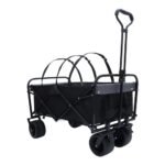 440lbs Collapsible Foldable Wagon Cart With Strapping System ,Beach Wagon Utility Cart Utility Wagon Grocery Cart For Camping Shopping Sports Gardening Fishing Supports 3pcs Plastic Liner Bag - Image 4