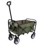 Collapsible Foldable Wagon Cart With Strapping System, Beach Wagon , Utility Cart , Utility Wagon Grocery Cart For Camping Shopping Sports Gardeing Fishing Supports 225lbs ,All-Terrain Wheels Green - Image 9