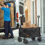 VEVOR Collapsible Folding Wagon, 220 L Beach Wagon Cart With All-Terrain Wheels, Heavy Duty Folding Wagon Cart Max 330 Lbs With Drink Holders, Sports Wagon For Camping, Shopping, Garden - Image 2