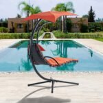 Hanging Chaise Lounger With Removable Canopy, Outdoor Swing Chair With Built-in Pillow, Hanging Curv - Image 10