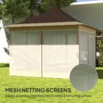 12 X 12 Ft. Canopy Tent With Mesh Netting, Up Tent With Carry Bag For Garden, Patio, Brown - Image 6