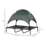 PawHut Raised Dog Bed Waterproof Elevated Pet Cot With Breathable Mesh UV Protection Canopy Grey, For XL Dogs, 122 X 92 X 108cm - Image 8