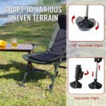 Camping Lounge Chair, Portable Folding Recliner With Adjustable Backrest, Suitable For Indoor And Outdoor Camping, Beach Hiking, Fishing - Image 10