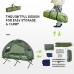 Folding Camping Cot For Adults All-in-One Elevated Tent With Sleeping Bag Thick Air Mattress Portable Single Bed - Image 3