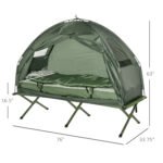 Folding Camping Cot For Adults All-in-One Elevated Tent With Sleeping Bag Thick Air Mattress Portable Single Bed - Image 2