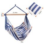 1Pc Hammock Hanging Chair Canvas Porch Patio Swing Seat Portable Camping Rope Seat Wooden Stick Hammock Chair With 2 Pillows 265LBS Load-bearing - Image 6