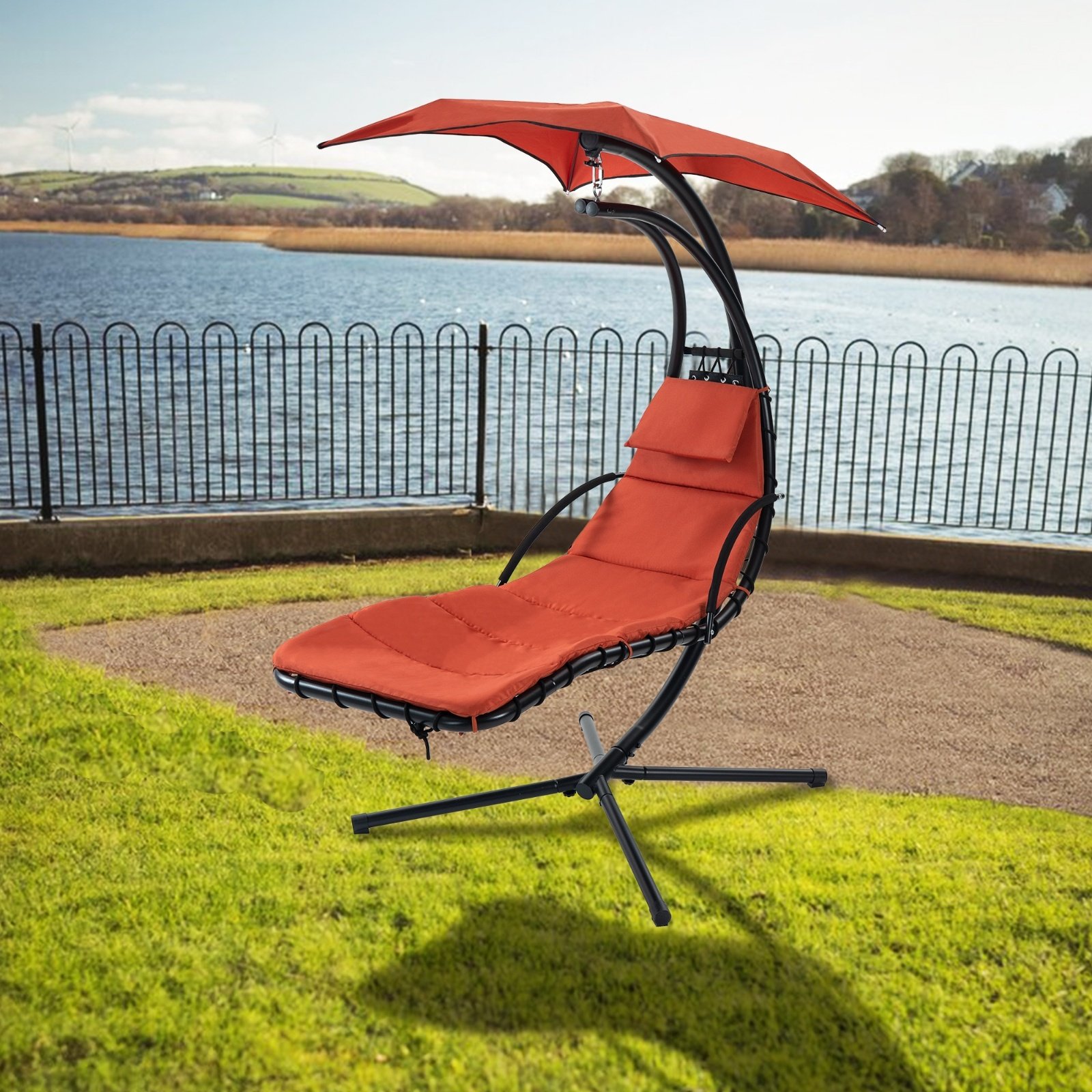 f89a6ac7-77f9-40a2-9083-cc73ce8cf369.jpg Hanging Chaise Lounger With Removable Canopy, Outdoor Swing Chair With Built-in Pillow, Hanging Curv - Image 1